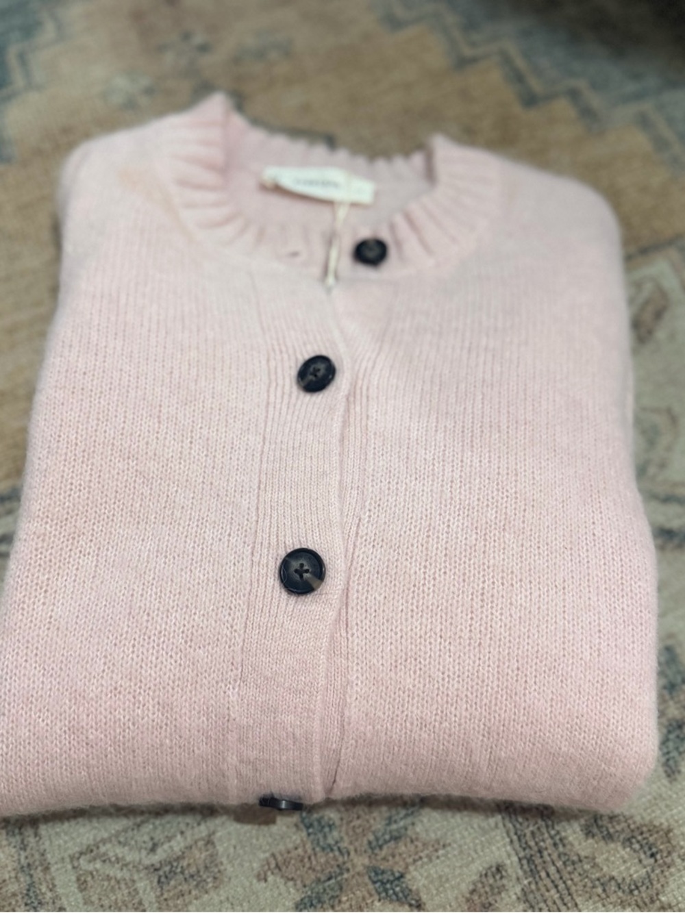 Everlane Light Pink Button-Front Cardigan